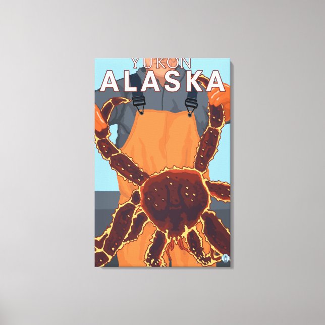 Lienzo Pescador del cangrejo rey - Yukón, Alaska (Anverso)