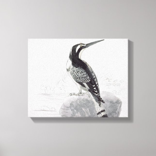 Lienzo Pescador negro y blanco (Anverso)