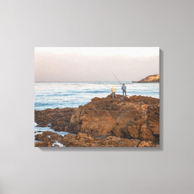Lienzo Pescadores en la playa (Anverso)
