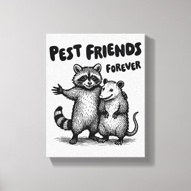 Lienzo Pest Friends Forever Black Print Canvas (Anverso)