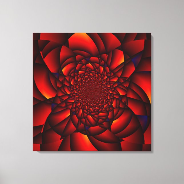 Lienzo Pétalo Rojo Negro Azul (Anverso)
