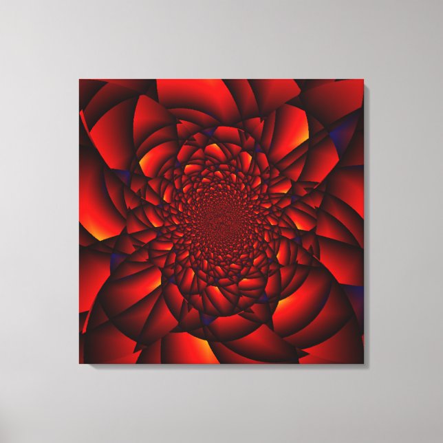 Lienzo Pétalo Rojo Negro Azul (Anverso)