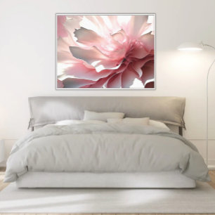 Lienzo Pétalos de flores abstractas en rosa, gris y blanc