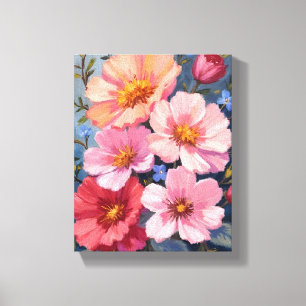 Lienzo Pétalos en Flor Pintura de Acuarela Floral