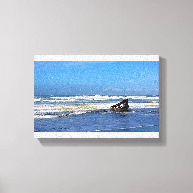 Lienzo Peter Iredale Shipwreck, costa de Oregón (Anverso)