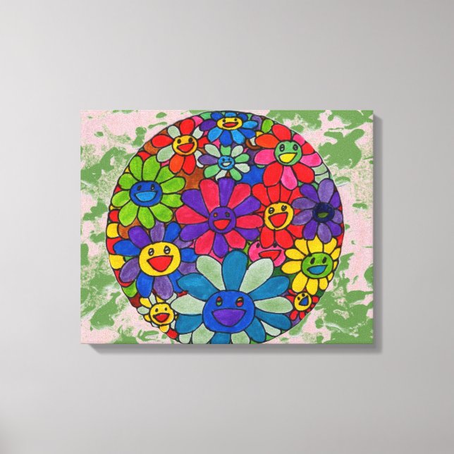 Lienzo "peter max art style" giratoria flor ball canvas (Anverso)