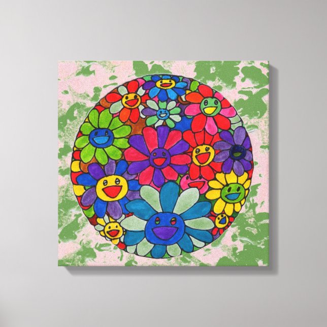 Lienzo "peter max art style" giratoria flor ball canvas (Anverso)