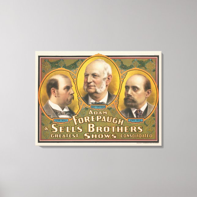 Lienzo Peter Vende, Adam Forepaugh Y Lewis Vende (Anverso)