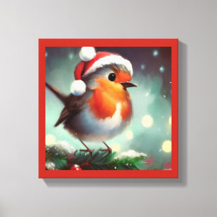 Lienzo Petirrojo de Navidad 2