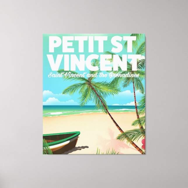 Lienzo Petit Saint Vincent poster de playa de estilo vint (Anverso)