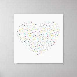 Lienzo Petits cœurs grand cœur - Aquarelle