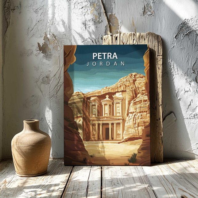 Lienzo Petra Jordan Travel Poster Canvas Print Wall Art (Petra Jordan Travel Poster Canvas Print Wall Art by TinkPrints.)