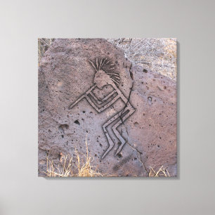 Lienzo Petroglifo del jugador de flauta