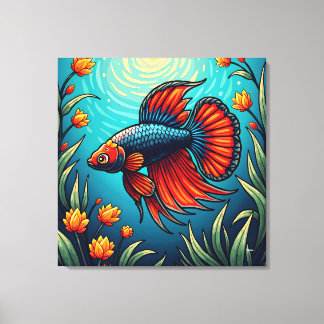 Lienzo Pez betta