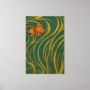 Lienzo Pez dorado Art Nouveau