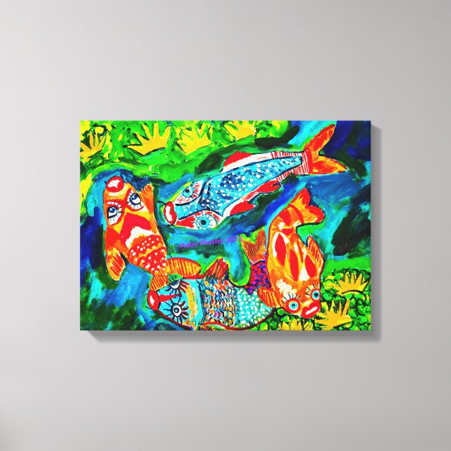 Lienzo Pez Koi Amor (Anverso)