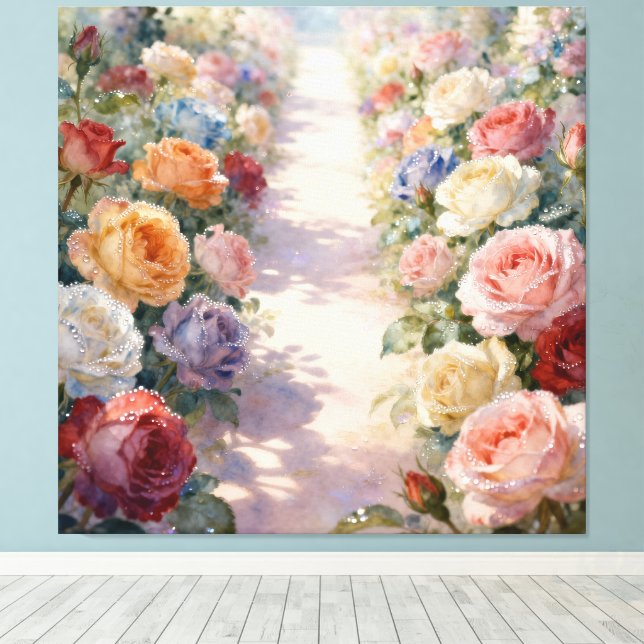 Lienzo Pfad der Rosen (Insitu (piso de madera))