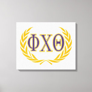 Lienzo Phi Chi Theta Griego con Corona