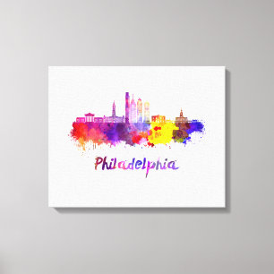 Lienzo Philadelphia V2 skyline in watercolor
