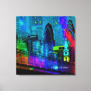 Lienzo Philly de noche