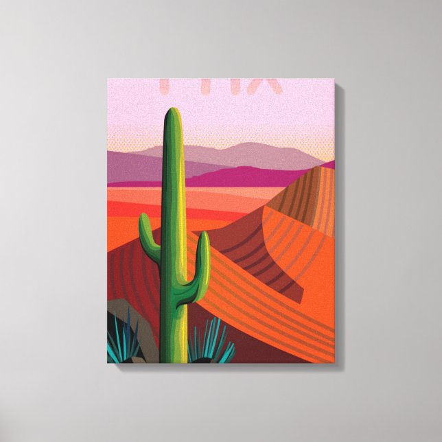 Lienzo Phoenix Arizona | Cartel de viaje (Anverso)
