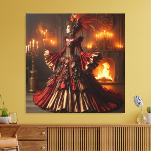 Lienzo Phoenix Fire Queen Steampunk Victorian Industrial
