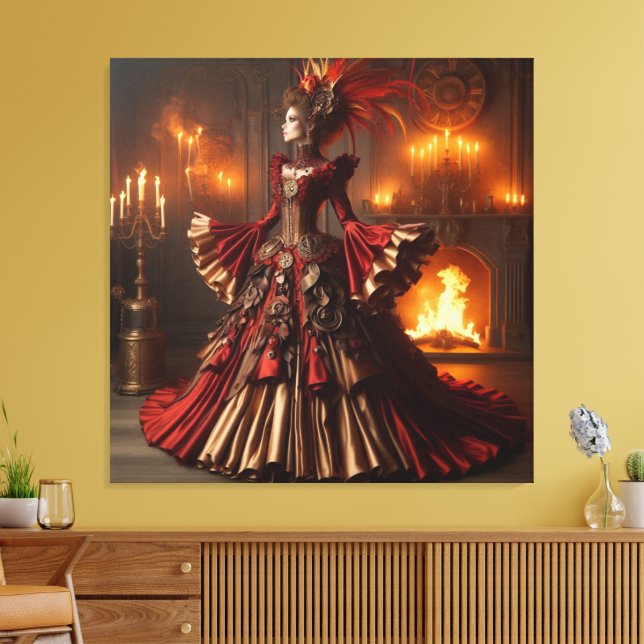 Lienzo Phoenix Fire Queen Steampunk Victorian Industrial (Insitu (Sala de estar))