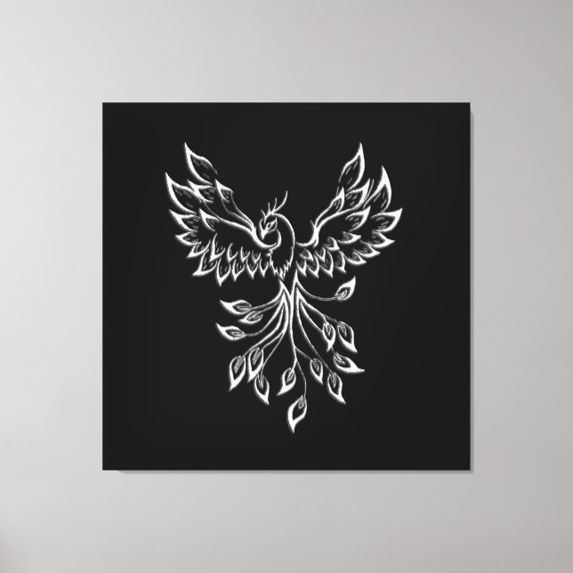 Lienzo Phoenix Rises en Negro (Anverso)