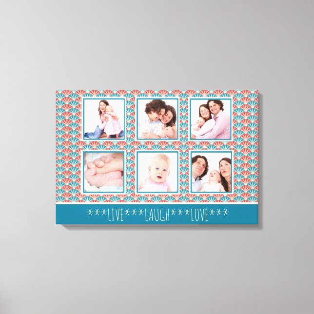 Lienzo Photo Collage with Decorative Fan Pattern (Anverso)