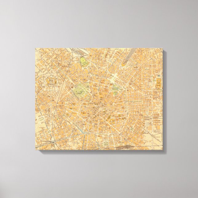 Lienzo Pianta di Milano - Mapa de Milán, Italia (Anverso)