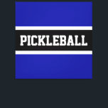 Lienzo PICKLEBALL Fun Real Naval Bandas Blancas Azules<br><div class="desc">Este diseño atlético presenta grandes letras deportivas dentro de una banda ancha negra realzada con rayas blancas sobre un fondo azul marino real. Los colores y el texto de PICKLEBALL de este diseño de plantilla se pueden personalizar.</div>