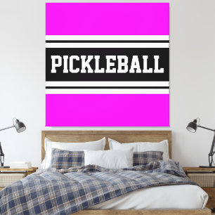 Lienzo PICKLEBALL Fun Tropical Rosado Carreras Blanca