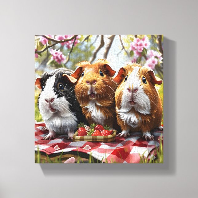 Lienzo Picnic de cerdos de Guinea (Anverso)