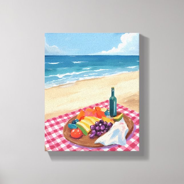 Lienzo Picnic de playa | Pintado de Ocean Shore (Anverso)