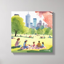 Pícnic en Boston Common | Pintura en Acuarela de V