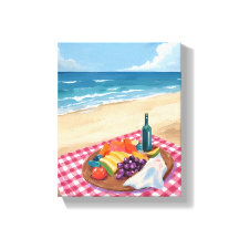 Pícnic en la playa | Pintura de la orilla del océa