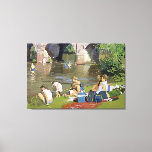 Lienzo Picnic junto al río Withypool (Anverso)