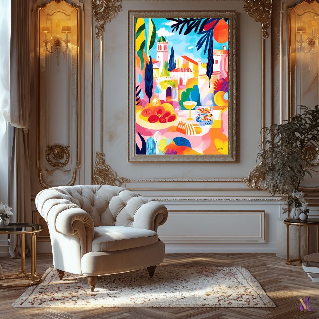 Lienzo Picnic mediterráneo colorido al estilo de Fauvist (Subido por el creador)