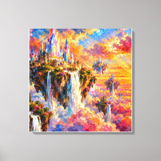 Lienzo Pico Ciudadela de Cristal: Fantasía Flotante