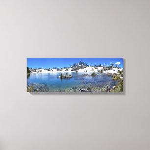 Lienzo Pico de banner y lago de montaña - Sierra Nevada