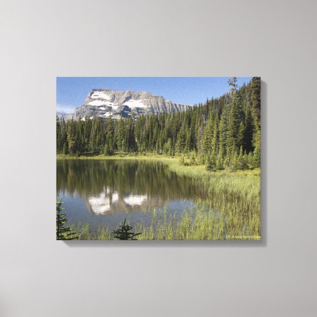 Lienzo Pico De Montaña Reflejado En Un Lago (Anverso)