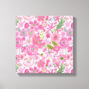 Lienzo Pico el estampado de flores de la acuarela