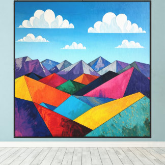 Lienzo Picos de color geométrico
