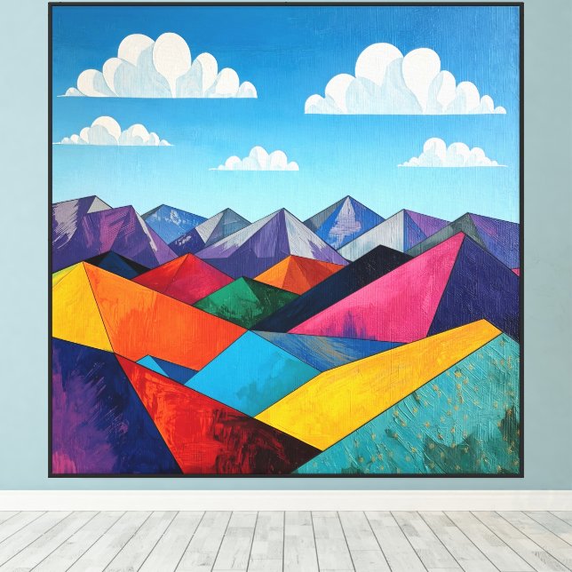 Lienzo Picos de color geométrico (Insitu (piso de madera))