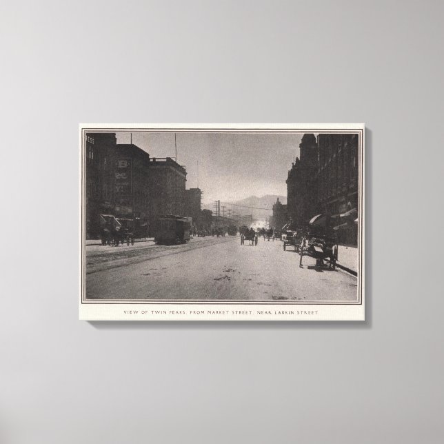 Lienzo Picos gemelos desde la calle Market cerca de Larki (Anverso)