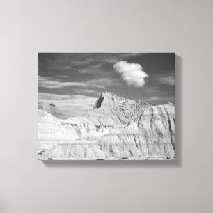 Lienzo Picos negros y blancos enmarañados en las Badlands
