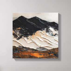 Lienzo Picos sorprendentes en negro y Naranja