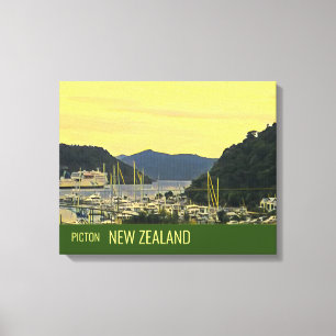 Lienzo Picton New Zealand Marlborough Sound impreso para 