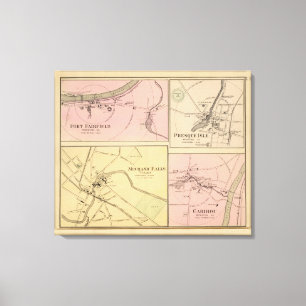 Lienzo Pie Fairfield, isla de Presque, mapa del caribú