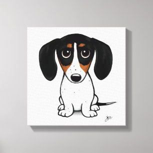 Lienzo Piebald Dachshund   Perro Wiener Personalizado Cut